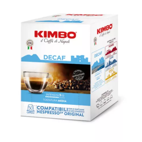 Kimbo Entkoffeinierte Kaffeekapsel – Miscela Decaffeinato, kompatibel mit Nespresso