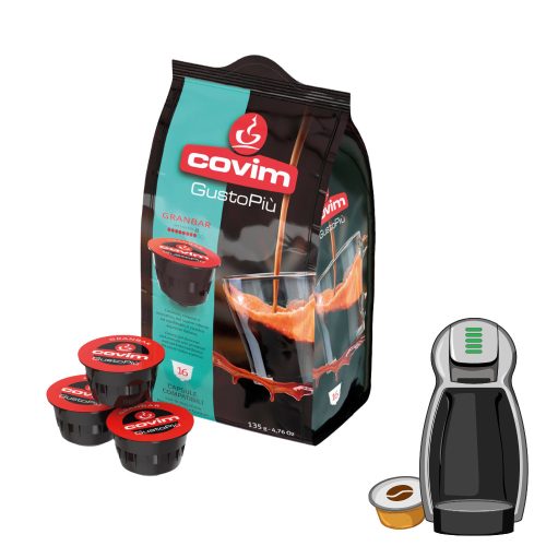 16 Stück Covim GustoPiú Granbar Dolce Gusto kompatible Kaffeekapsel – Nespresso kompatible Kaffeekapseln