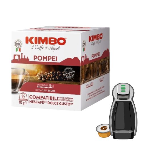 16 Stück Caffè Kimbo Pompei DOLCE GUSTO kompatible Kaffeekapsel – Nespresso kompatible Kaffeekapseln