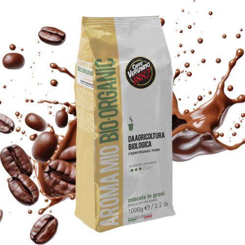 1 kg Caffè Vergnano 1882 Aroma Mio Bio Organic ganze Kaffeebohnen Mischung – Nespresso kompatible Kaffeekapseln
