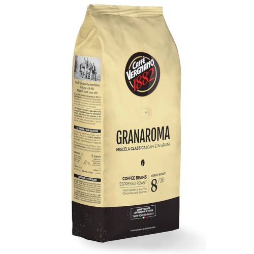 1 kg Caffè Vergnano 1882 Granaroma ganze Kaffeebohnen Mischung – Nespresso kompatible Kaffeekapseln