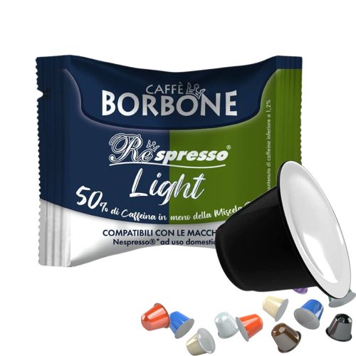 1 Stück Caffè Borbone Light Respresso Koffein reduzierte Nespresso kompatible Kaffeekapsel – Nespresso kompatible Kaffeekapseln