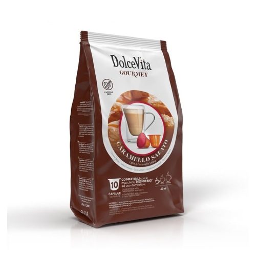 10 Stück Dolce Vita Gesalzener Karamell Kapseln Nespresso kompatibel – Nespresso kompatible Kaffeekapseln