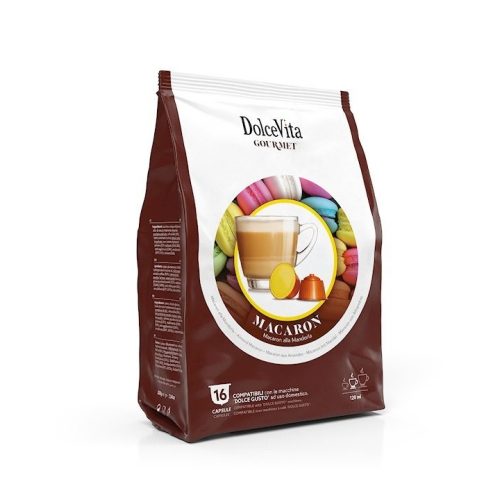 ‎16 Stück Dolce Vita Macaron Mandel Kapseln, Dolce Gusto kompatibel – Nespresso kompatible Kaffeekapseln