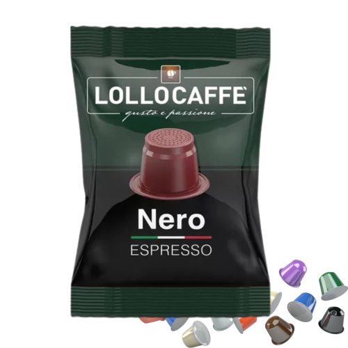 1 LolloCaffé Nero Nespresso kompatible Kaffeekapsel – Nespresso kompatible Kaffeekapseln