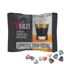1 Stück Caffè Verzì ESPRESSO GRAN CREMA Nespresso kompatible Kaffeekapsel – Nespresso kompatible Kaffeekapseln