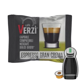1 Stück Caffè Verzì Espresso Gran Crema Dolce Gusto kompatible Kaffeekapsel – Nespresso kompatible Kaffeekapseln