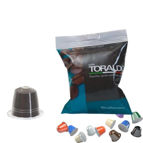 1 Stück Caffè Toraldo DECAFFEINATO Nespresso kompatible entkoffeinierte Kaffeekapsel – Nespresso kompatible Kaffeekapseln