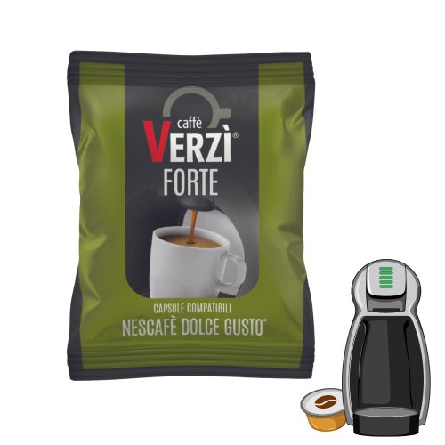1 Stück Caffè Verzì FORTE Dolce Gusto kompatible Kaffeekapsel – Nespresso kompatible Kaffeekapseln
