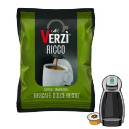 1 Stück Caffè Verzì RICCO Dolce Gusto kompatible Kaffeekapsel – Nespresso kompatible Kaffeekapseln