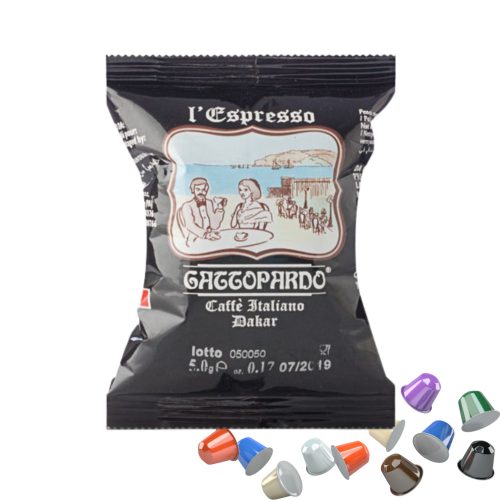 1 Stück l’Espresso Gattopardo Caffè Italiano Dakar Nespresso kompatible Kaffeekapsel – Nespresso kompatible Kaffeekapseln