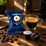 1 Stück l’Espresso Gattopardo Caffè Italiano Blu Nespresso kompatible Kaffeekapsel – Nespresso kompatible Kaffeekapseln